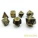 Bescon Ancient Brass Solid Metal Polyhedral D&D Dice Set of 7 Antique Copper Metal RPG Role Playing Game Dice 7pcs Set