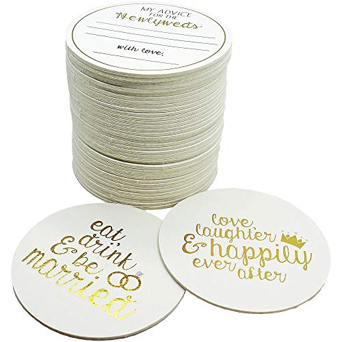 ELEGANI Love & Leaves Coasters 40ct Wedding ceremony Supplies
