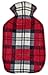 Warm Tradition Red, White and Black Plaid Fleece Hot Water Bottle Cover - COVER ONLY, Made in USA