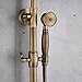 Rozin Wall Mounted Bathroom Rainfall Shower Set Tub Mixer Tap with Hand Sprayer Antique Brass
