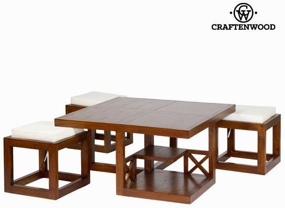Mesa de Centro Madera de mindi (90 x 90 x 45 cm) - Colección Chocolate by Craftenwood