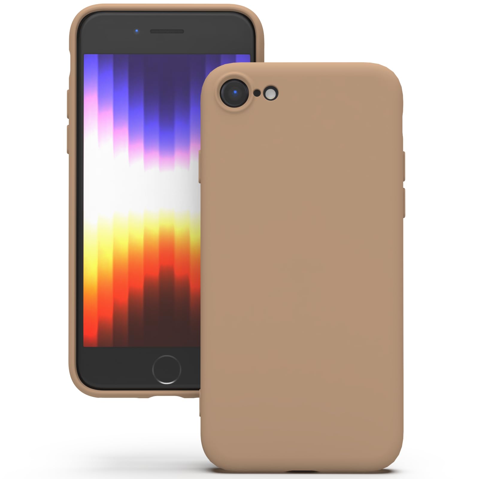 YATWIN Silicone Case for iPhone SE 2020/2022, iPhone 8/7, Soft-Touch, Shockproof, DustProof, Antiskid Apple Phone Cover for iPhone SE 2nd 3rd Generation - Milk Tee