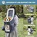 OKPET RushDeer Cat Backpack Carrier, Pet Carrier Bag with Mesh for Cats Small Dogs Puppies, Comfort Cat Backpack Bag for Hiking Travel Camping Outdoor Hold Pets Up to 18 Lbs, Grey