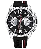 Tommy Hilfiger Mens Decker Black Dial Black Rubber Strap 1791473