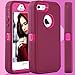 iPhone 5S Case,iPhone SE Case,Fogeek Heavy Duty PC and TPU Combo Protective Defender Body Armor Case for iPhone 5S,iPhone SE and iPhone 5 with Finger Print Function(Wine Red/Rose)