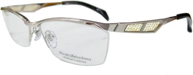Amazon Co Jp Masaki Matsusima マサキマツシマ プレミアムコレクション メガネ フレーム Mfp542 1 58 シルバー 服 ファッション小物