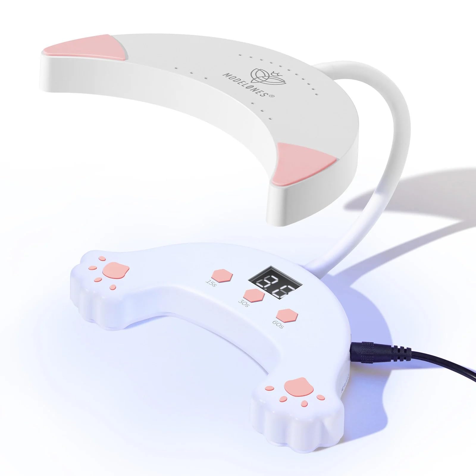 View 1 of modelones UV LED Nail Lamp, Gooseneck UV Light for Gel Nails, 48 W Nail Light for Gel Polish with 3 Timers and LCD Display, LED Lamp for Fast Curing Gifts for Women Girls