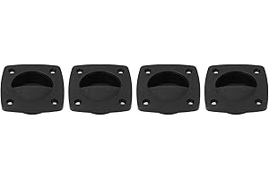 Marine Flush Pull Handle, Easy Install 4 Piece Set Nylon Boat Hatch Handle Square Flush Design for Marine Boats Yachts RVs St
