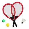 YIMORE-Raquetas-de-Tenis-Badminton-con-Bolas-Juguete-para-Ninos-3-en-1-Juego-de-Deporte-Playa-al-Aire-Libre-Rojo