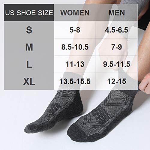 CelerSport 6 Pack Men's Ankle Socks with Cushion, Sport Athletic Running Socks Gift for Men