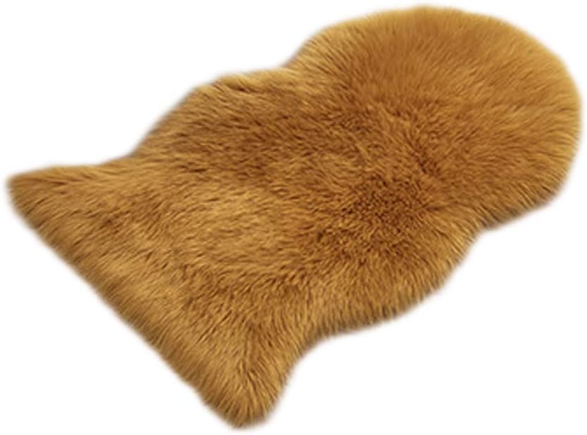 Luxury Soft Area Rugs for Bedroom Living Room Fluffy Faux Fur Carpet Mat Home Decor Gift (Khaki)