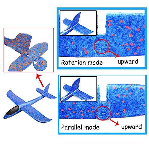 LOFEE Gift for 3 4 5 Year Old Boy-Girl, Throwing Airplane Toy for Boy 6 7 8 Year Old Birthday Present for Boy Age 5 6 7 8-2 Pack Red & Bule - Thumbnail 3