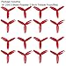 Crazepony 16pcs Gemfan Flash 2540 3-Blade Propeller 2.5 inch Triblade Props Compatible with 1105 1106 Brushless Motor for Micro FPV Drone Quadcopter Like Babyhawk R Leader120 Cygnet Cx2(Red)