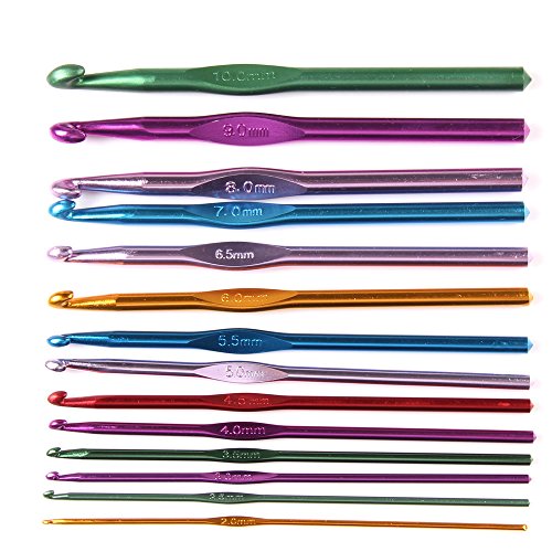 Aluminum Crochet Hook Set (14pcs 2.0mm-10.0mm)