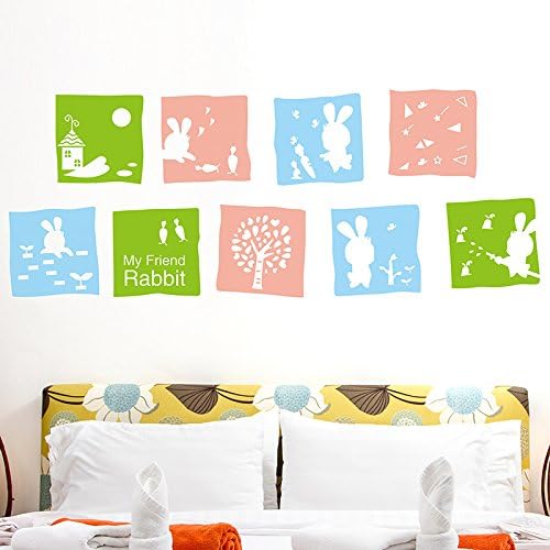 Hccy Cartoon Sticker Wandbild Selbstklebende Sofa Hintergrund Wande An Der Wand Sind Schone Schlafzimmer Bett Fur Kinder Poster 76 77 Cm Eingerichtet Und Einladend Das Kaninchen Haengt Amazon De Baumarkt