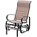 PatioPost Outdoor Porch Glider Patio Swing Rocking Lounge Chair with Powder Coated Sturdy Aluminum Frame Support for Outdoor Backyard,Beside Pool,Lawn, Textilene, Brown