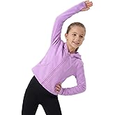 WELAKEN Girls Athletic Zip-Up Hoodie Sweatshirt,Long Sleeve Casual Hoodie for Kids