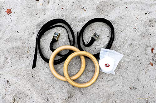 image for Ape King Fitness Professional Olympic Wooden Gymnastics Rings - Adjust