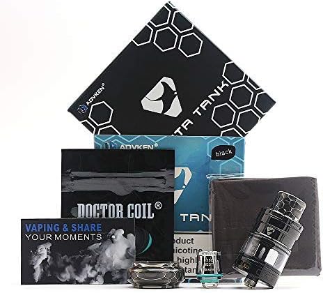 Original Advken Manta Tank Atomizer 24mm Tank Sliding Top Cap & Top Filling & Bottom Airflow Vape Tank(Black)