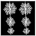 ORYOUGO White Glittered Snowflakes,Pack of 24 Plastic Snowflakes Christmas Ornaments String Hanger for Decorating, Wedding and Embellishing -S,M,L Hanging Snow Flakes