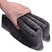 SDBING Mens Super Soft Warm Cozy Fuzzy Fluffy Thick Heavy Fleece-lined Winter Christmas gift With Grips Slipper socks (Gray)