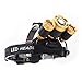 JUDYelc 2017 Newest 5400 Lumens Professional LED Headlamp 4 Modes Bright Headlights with Rechargeable Battery Powered Waterproof Helmet Light for Camping Running Hiking and Reading Outdoor Sports