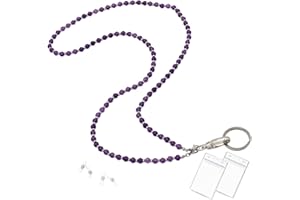 C&L ACCESSORIES Lanyard for Women, Beaded Lanyards for ID Badges Holder Teacher Lanyard Holder Keychain Necklace Strap for Women Girls