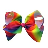 Yiho 8 inches Iridescent Grosgrain Ribbon Boutique Large Hair Bows For Girls