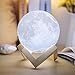 Moon Light - 3D Print LED 16 Colors RGB Moon Lapm - Moon Shade - Night Light with Remote & Touch Control with USB Charging - Moon Decor - Lunar Night Light with Wooden Mount - Moon Gift 5.9 in