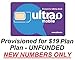 Ultra Mobile Sim Card Dual Cut for $19 Plan - Unfunded - New Number