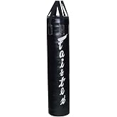 Fairtex HB6 Banana Heavy Bag, Muay Thai MMA Kickboxing Boxing Punching Bag | Full-length synthetic hide with non-tear lining. Extended cylinder absorbs low calf sweeps, front pushes, and knees