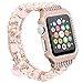 Ritastar for Apple Watch Band Bracelet with Case 38mm Women Jewelry Elastic Luxury Beaded Charm for iWatch Wristband Strap Series 3/2/1/Sport Edition Pink
