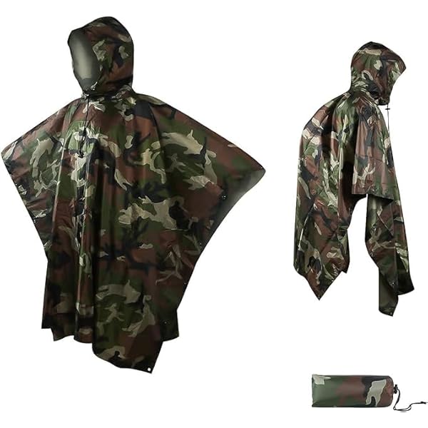 Camo Rain Jacket For Men LOOGU Rain Poncho, Waterproof Camouflage