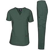 Dagacci Scrubs Medical Uniform Women and Man Scrubs Set Medical Scrubs Top and Pants