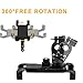 Yoassi Bike Phone Mount, with Shock-Absorbing Pad & Four Slide-Proof Clamps, 360 Degrees Rotatable Holder Cradle for Motorcycle/Bike Handlebars, Fits Universal iOS Android Smartphones, GPS, etc.