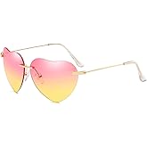 Dollger Heart Sunglasses Thin Metal Frame Lovely Heart Style for Women