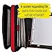 Five Star 2 Inch Zipper Binder, 3 Ring Binder, 6-Pocket Expanding File, Durable, Red (72184)