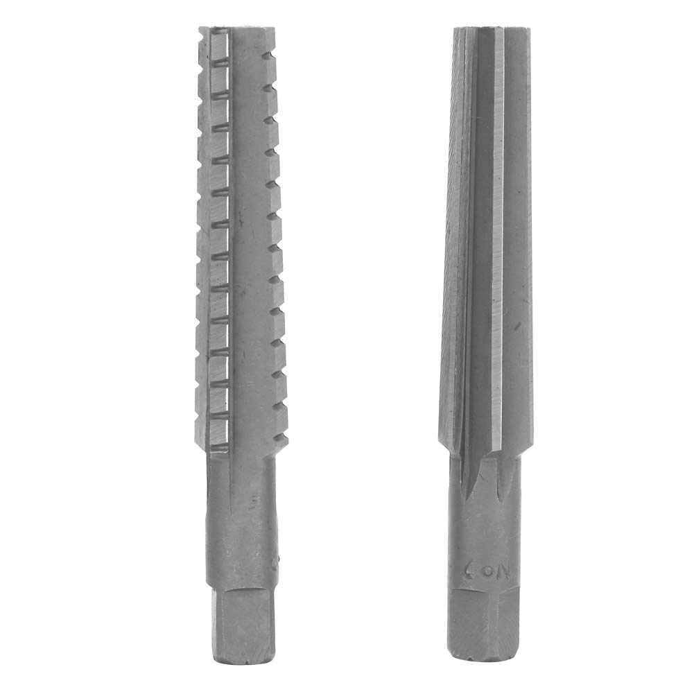 YUMILI 2-Piece Reamer Cutter HSS MT2 Taper Fine/Coarse Reamer Cutter Tool Set with Straight Shank 1.5 x 12.5 cm