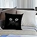HGOD DESIGNS Cat Pillow Case,Cute Black Cat Face with Black Eye Cotton Linen Square Cushion Cover Pillowcase for Men Women Home Decorative Sofa Armchair Bedroom Livingroom 18 x 18 inch