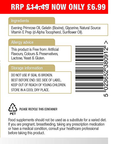 Natures Aid Omega 6 Evening Primrose Oil 1000mg 1er Pack 1 X 90 Softgels Amazon De Lebensmittel Getranke