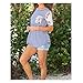 Uideazone Teen Girls Floral Striped Short Sleeve Shirt Cute Graphic Tee,Blue-Stripe,Small