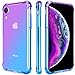 SALAWAT for iPhone Xr Case, Clear iPhone Xr Case Cute Gradient Slim Anti Scratch TPU Phone Case Cover Reinforced Corners Shockproof Protective Case for iPhone Xr 6.1inch (Purple Blue)