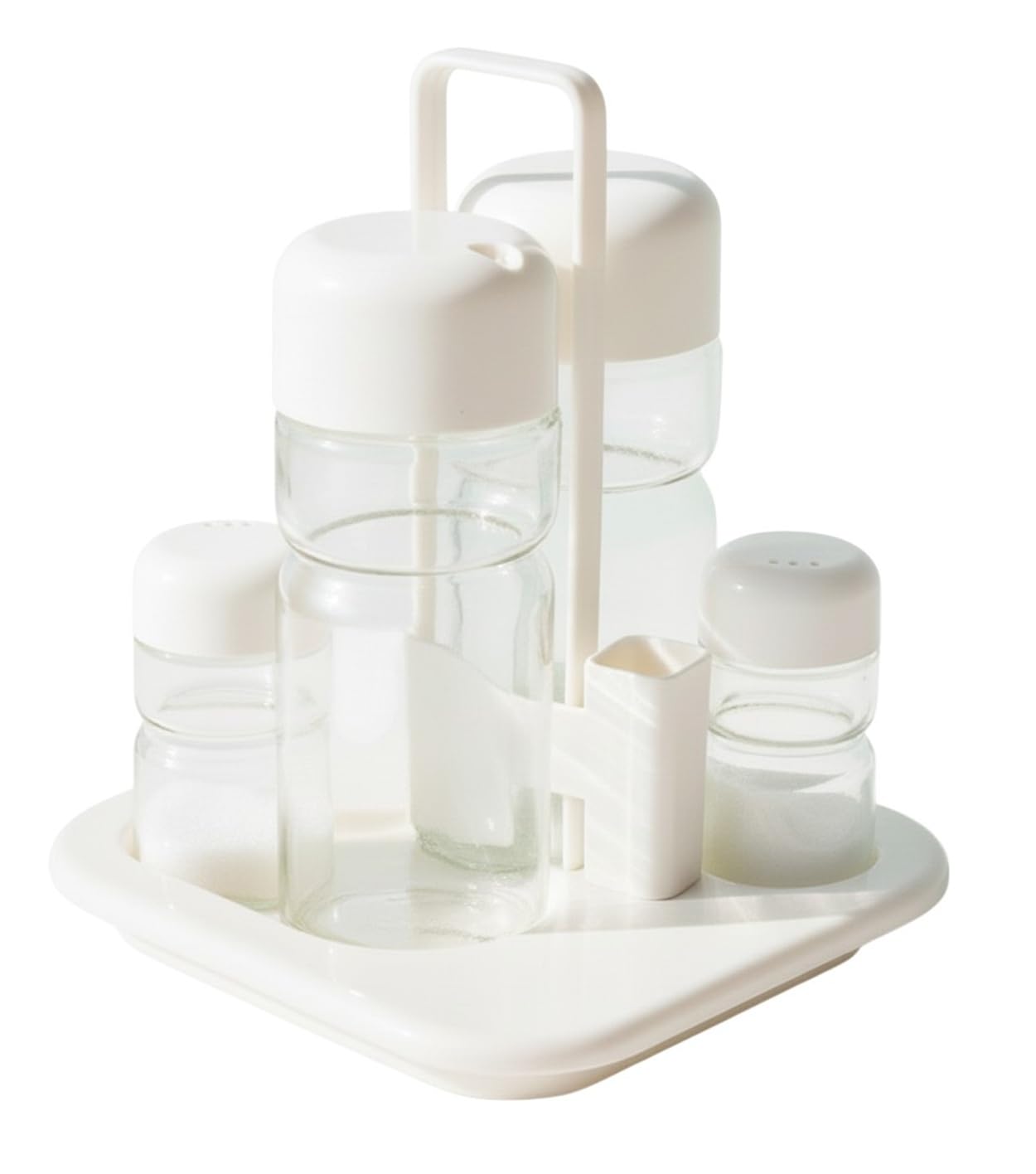 Provance 6 Piece Spice Stand Salt, Pepper, Vinegar Dispenser, Oil Dispenser and Toothpicks