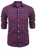 COOFANDY Men's Fashion Print Casual Long Sleeve Button Down Shirt