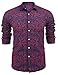 Coofandy Men's Fashion Print Casual Long Sleeve Button Down Shirt