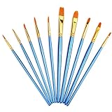 Mudder 10 Pieces Artist Paint Brushes Set Art Painting Supplies for Acrylic and Oil Painting