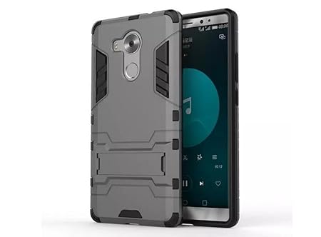 Bllosem Huawei Mate 8 Hülle Hybride Dual-Layer PC+TPU Kompletter Schutz Standfunktion Tasche für Huawei Mate 8 Grau