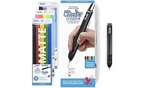 3Doodler Create+ 3D Pen Set with 75 Filaments (600 ft of Extruded Plastic), Onyx Black, 2018 Model