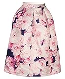 Woxlica Women's Digital Print Pleated A Line Midi Skrit Multi-color