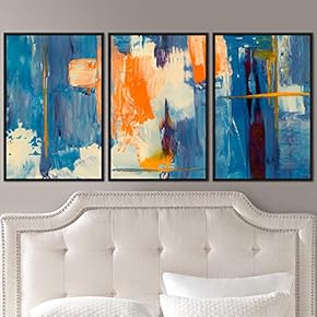 signwin 3 Piece Framed Canvas Wall Art Abstract...